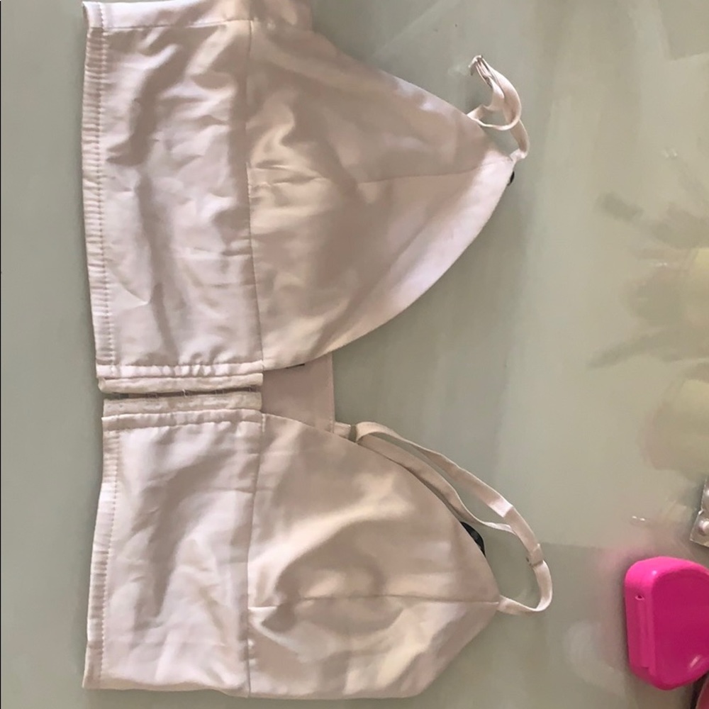 Cream satin bra top